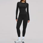 Women's Tracksuit 2 Piece Yoga Clothes Athletic Wear Pilates Fitness Suit Gym Long Sleeves Workout Push Up Sports Leggings Suit
