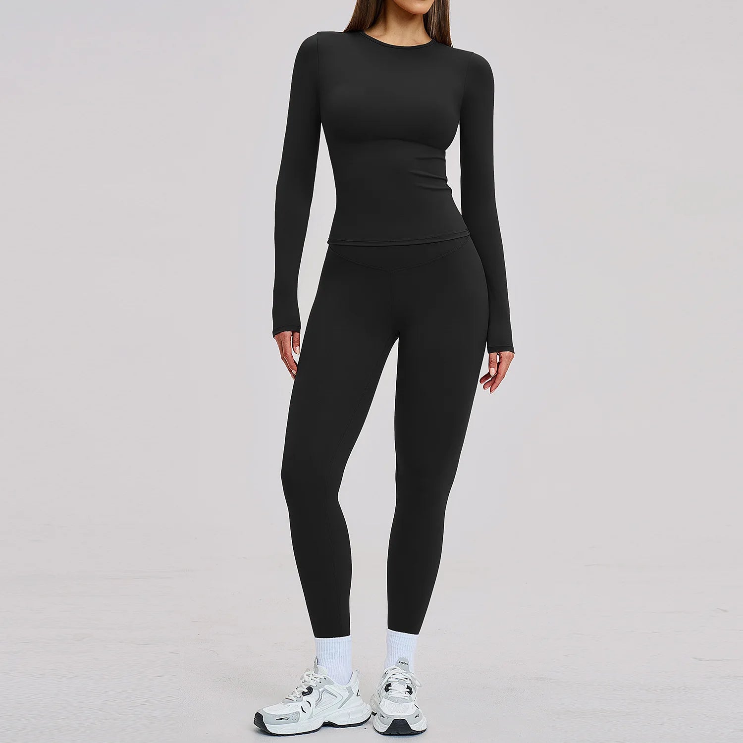 Women's Tracksuit 2 Piece Yoga Clothes Athletic Wear Pilates Fitness Suit Gym Long Sleeves Workout Push Up Sports Leggings Suit