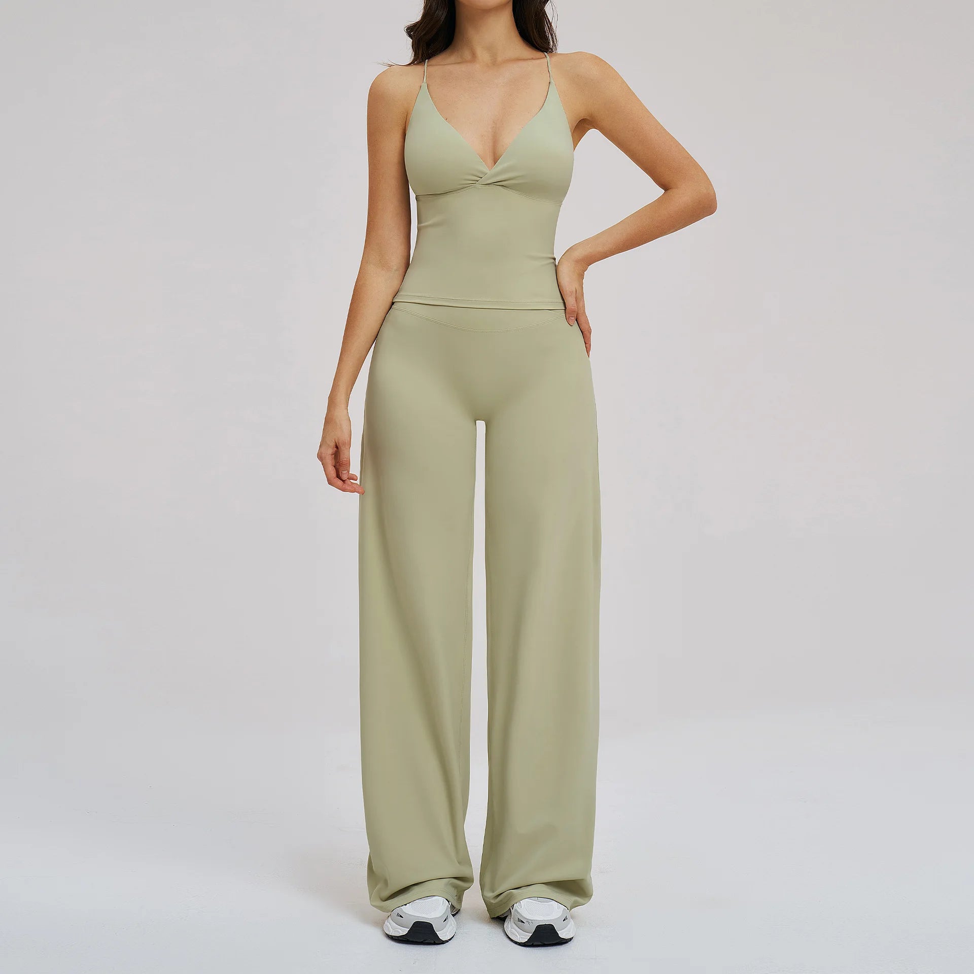Yoga Set 2 Pieces Women Tracksuit Workout Outfits Fitness Sportswear Gym Clothes High Waist Leggings Sports Bra Athletic Wear