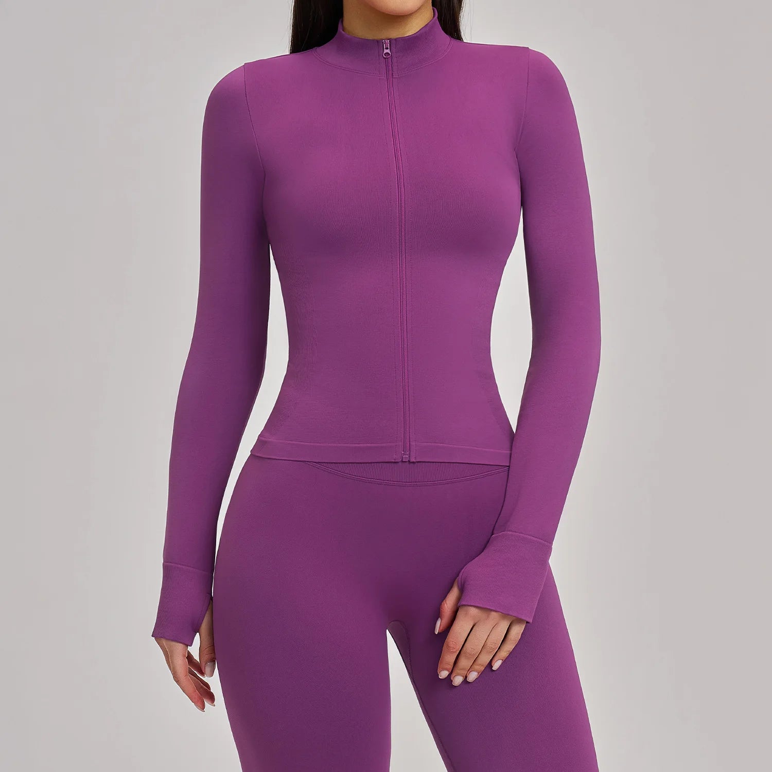 Zipper Long Sleeve Women Jacket Crop Tops Yoga T-shirts Solid Sports Top Running Shirts Sexy Quick Dry Fitness Gym Sport Wear