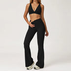 2PCS Yoga Set Gym Clothes Sportswear Yoga Outfits For Women Tracksuits Workout Long Sleeved Fitness Set Sports Bra Gym Leggings