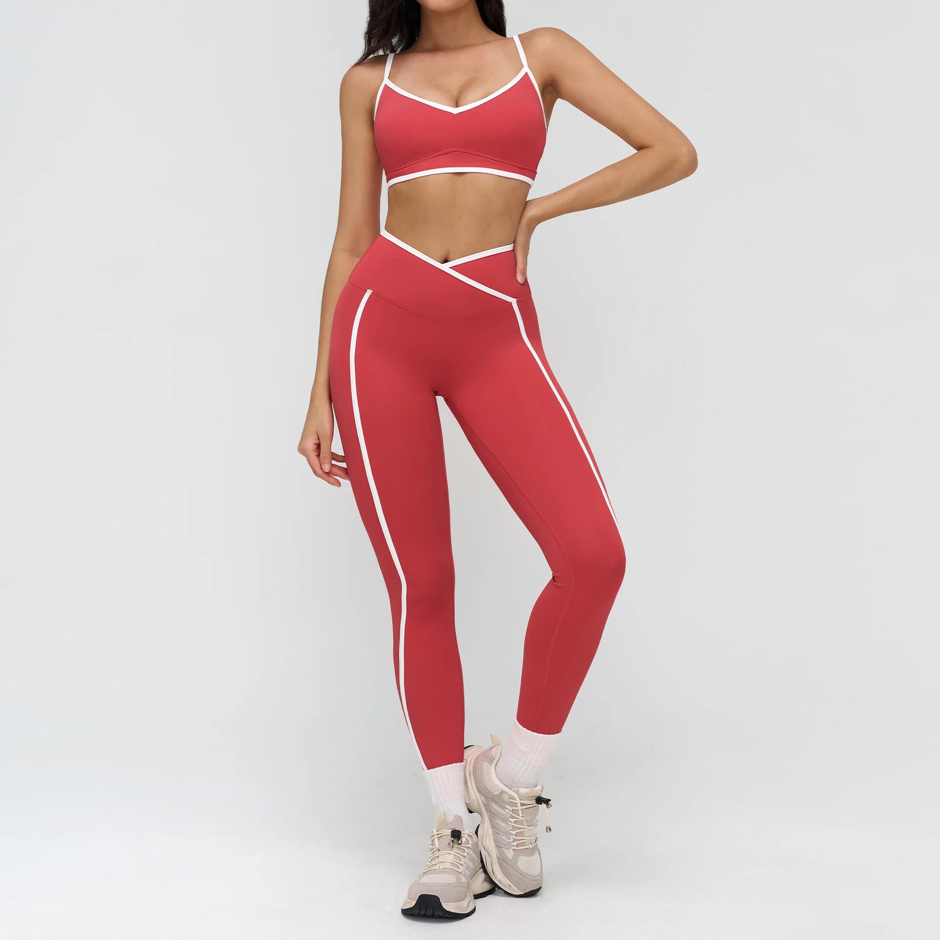 2 Pieces Yoga Set Workout Outfits Fitness Sportswear Gym Tracksuit High Waist Leggings Sports Bra Athletic Wear Women Clothes