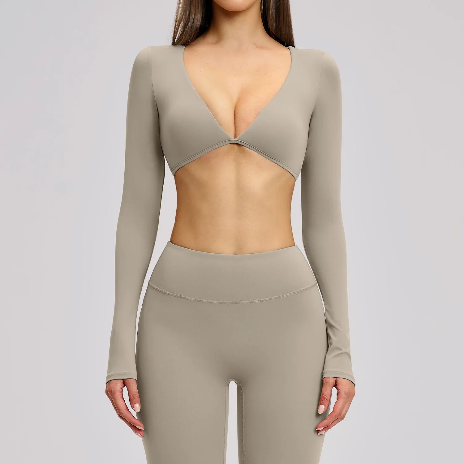 Sexy Yoga Long Sleeve Crop Top Women Yoga Clothing Quick Dry Gym Long Sleeved Shirt Women Running Workout Sportswear Female Tops