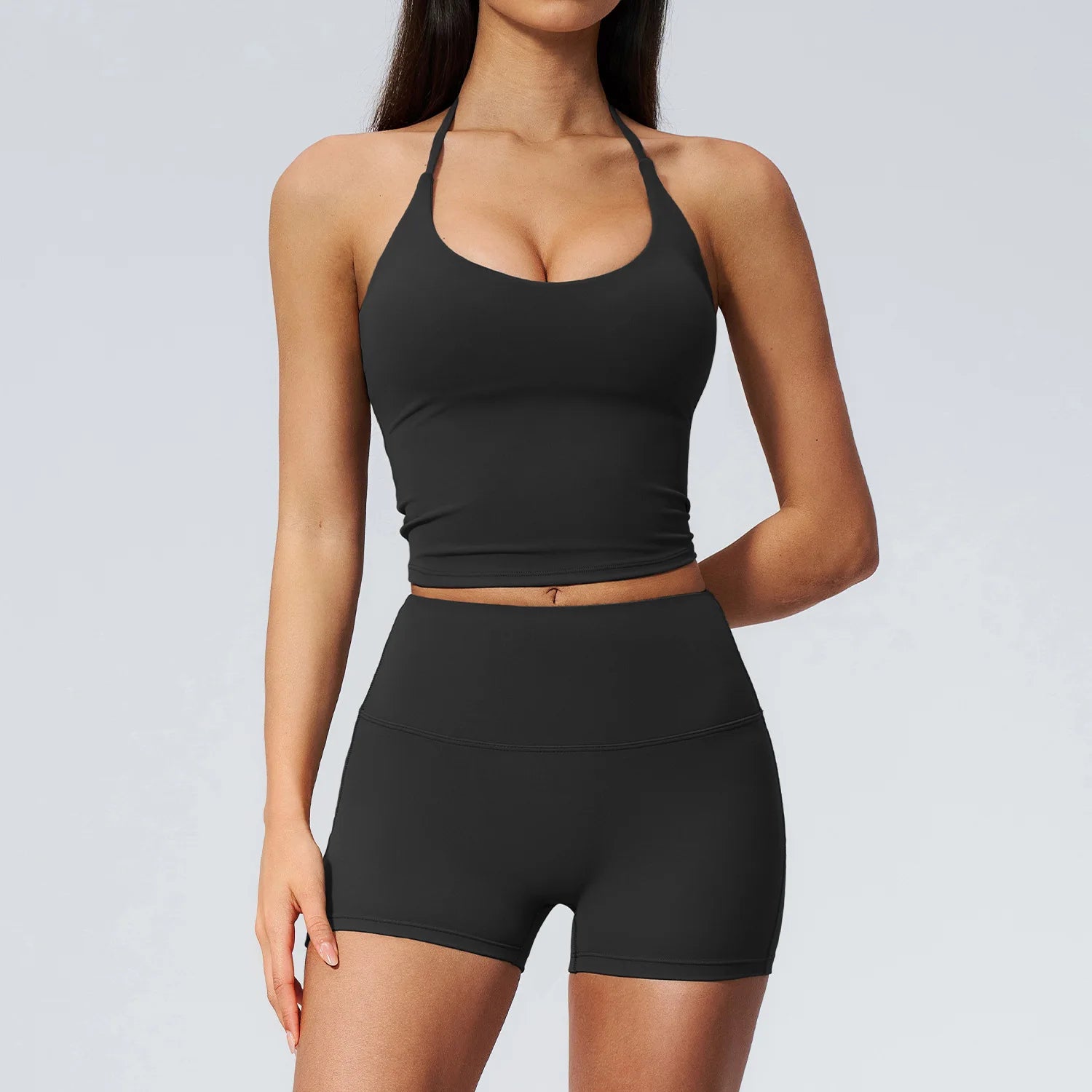 2 Pieces Yoga Set Women Tracksuit Backless Tops High Waist Leggings Gym Suit Fitness Clothes Outfits Yoga Set Athletic Wear Set