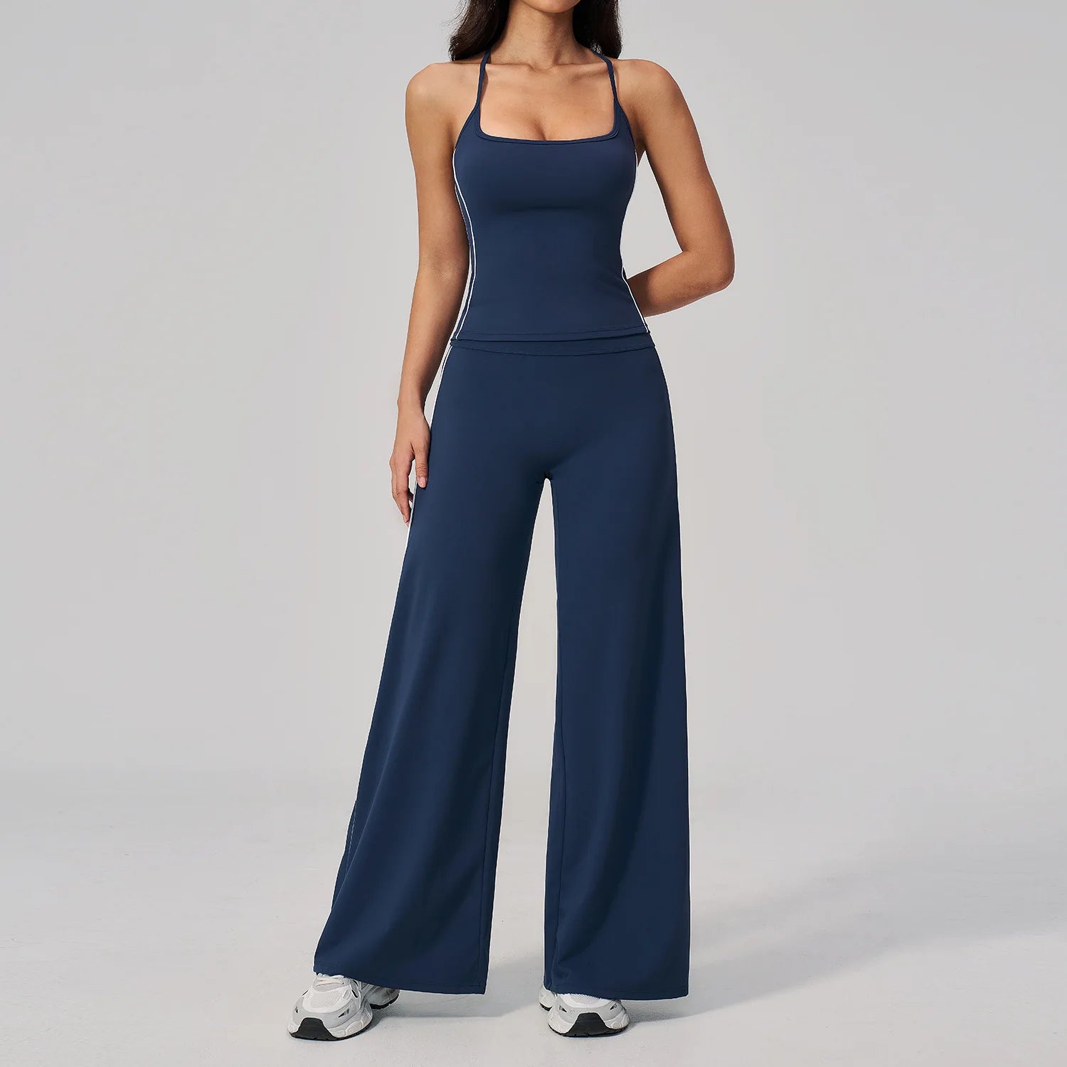 2 Pieces Yoga Set Workout Outfits Fitness Sportswear Gym Tracksuit High Waist Capri Pants Sports Bra Athletic Wear Women Clothes