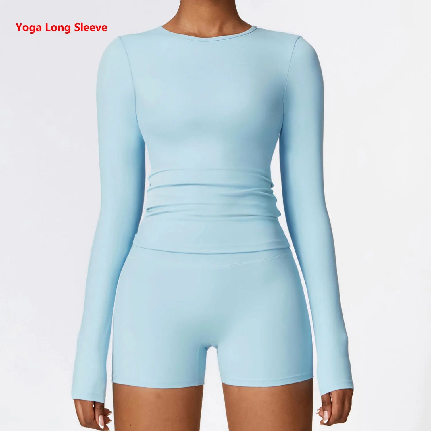 Yoga T-shirts Solid Sports Top Women Long Sleeve Gym Workout Running Shirts Sexy Exposed Navel Quick Dry Fitness Gym Sport Wear