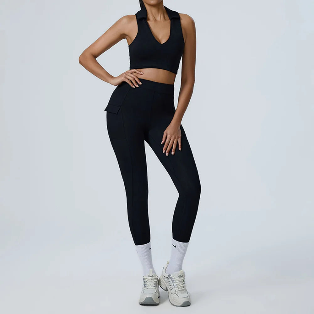 JUREN 2PCS Yoga Set Women Tracksuit Sportswear Gym Workout Clothing Athletic Wear Fitness Bra High Waist Leggings Push Up Suit