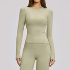JUREN Sports Long Sleeve Shirt Quick Dry Yoga Clothes Gym Top Women Breathable Fitness Tops Yoga Shirt Women Workout Top Female