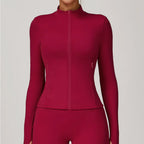 Sports Jacket Women Long Sleeve Zip Fitness Yoga Shirt Winter Warm Gym Top Activewear Running Coats PushUp Workout Clothes Women