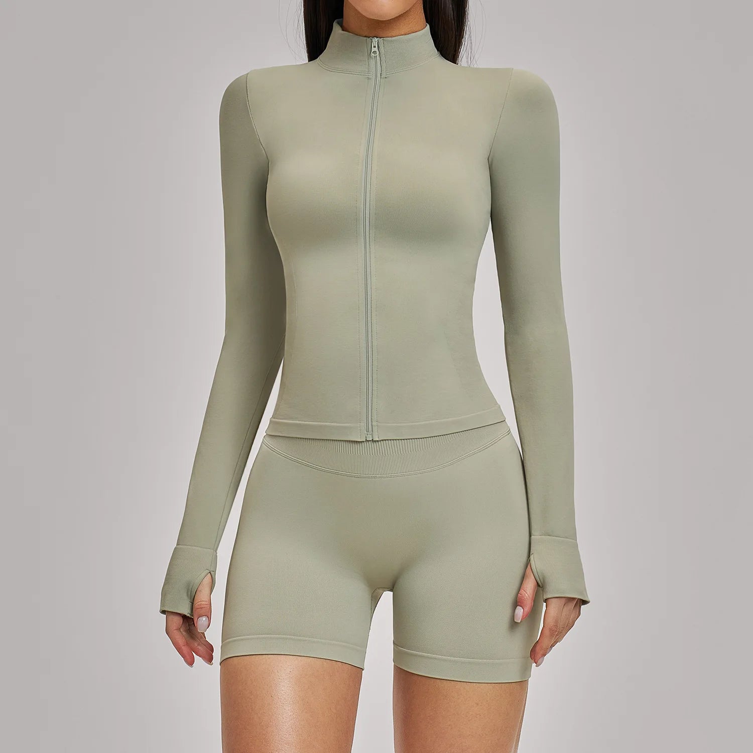 Seamless Yoga Suit 2PCS Sports Set Women Outfits Quick-Drying Gym Set Women Tracksuit Running Workout Long Sleeve Yoga Clothing