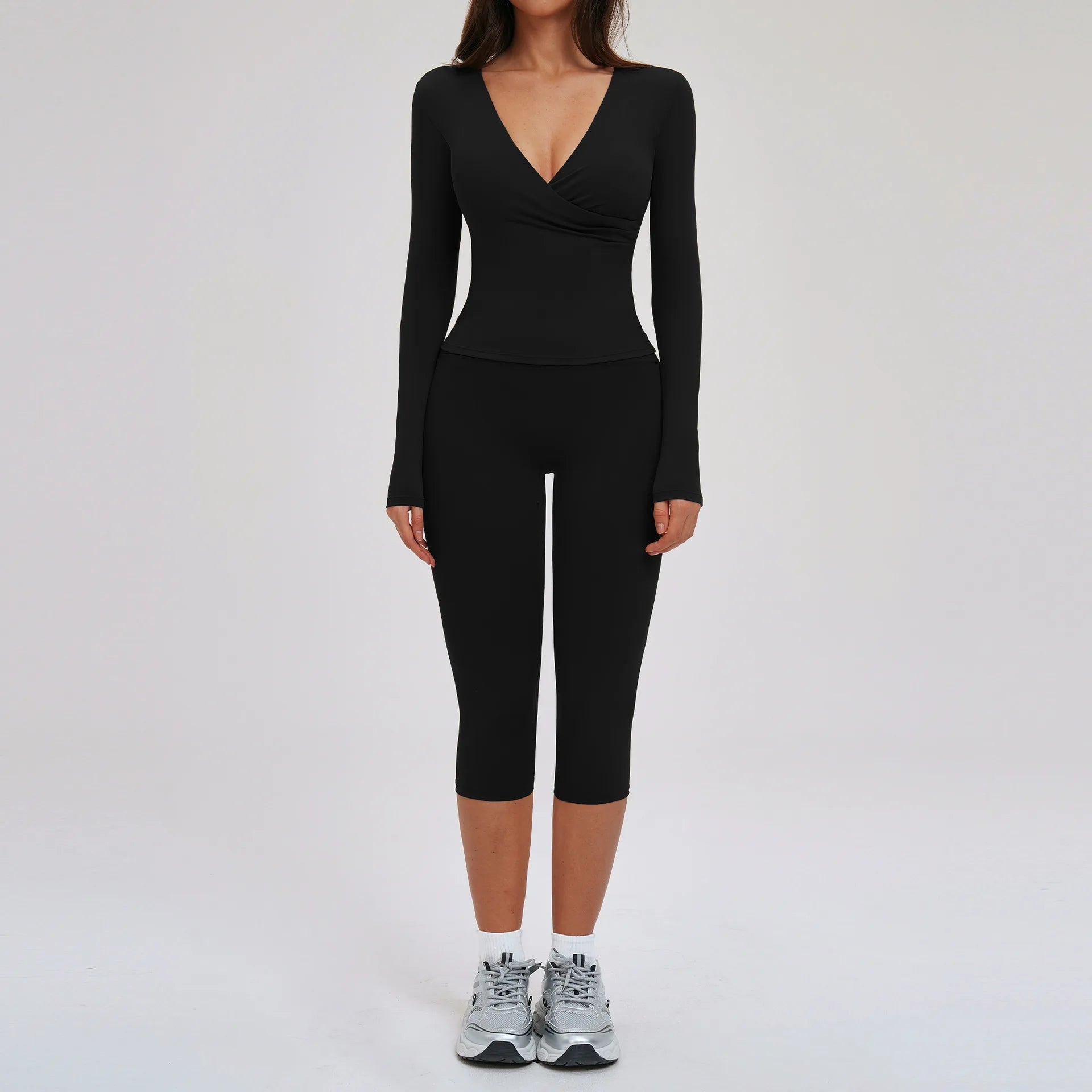 Yoga Outfits 2PCS Sports Suit Women Sportswear Quick-Drying Gym Set Women Tracksuit Running Workout Long Sleeve Yoga Clothing