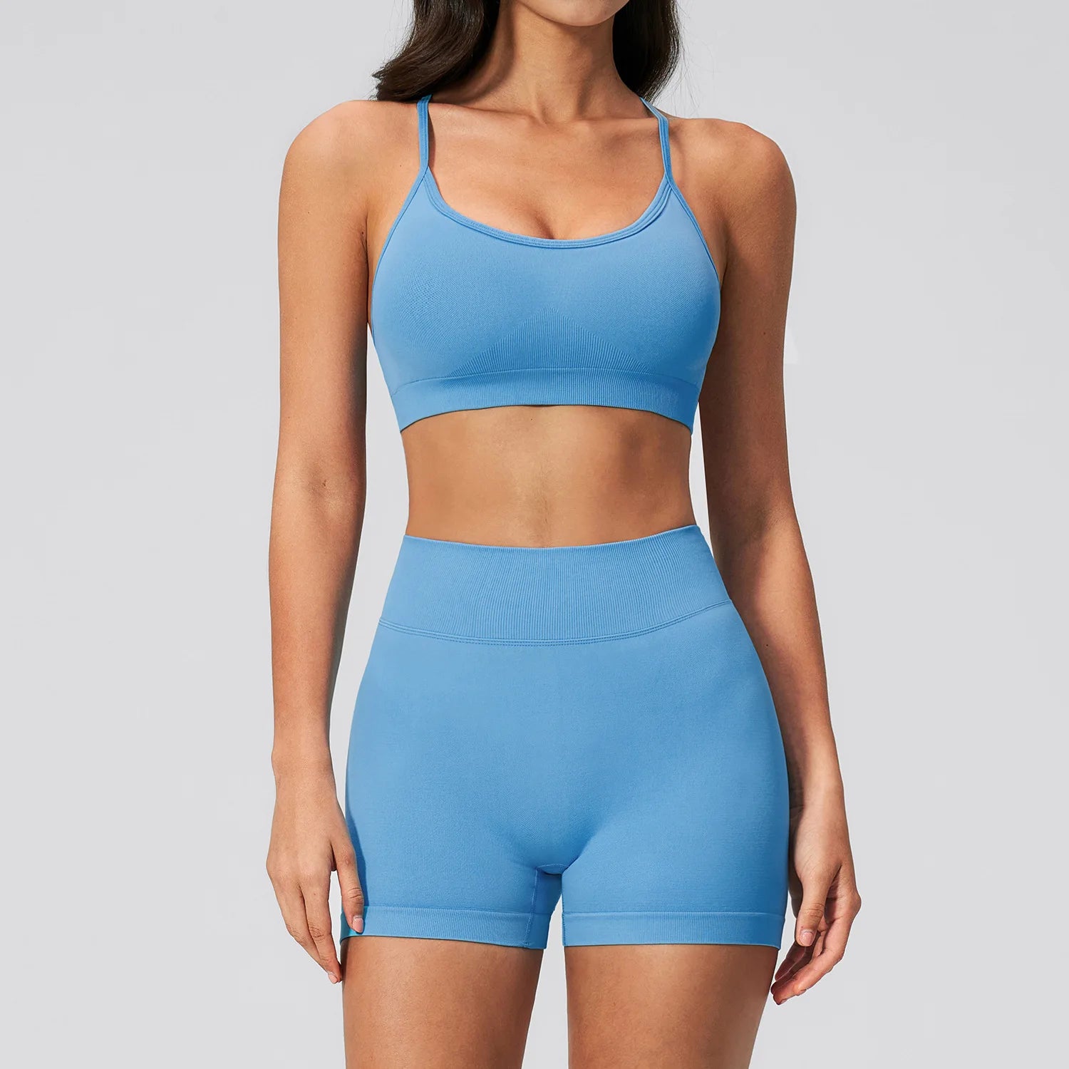Seamless 2 Pieces Yoga Suit for Women Tracksuit Fitness Athletic Wear Gym Clothes Sports Bra Shorts Workout Sets Gym Set Outfits
