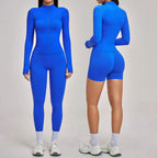 Seamless Yoga Suit 2PCS Sports Set Women Outfits Quick-Drying Gym Set Women Tracksuit Running Workout Long Sleeve Yoga Clothing