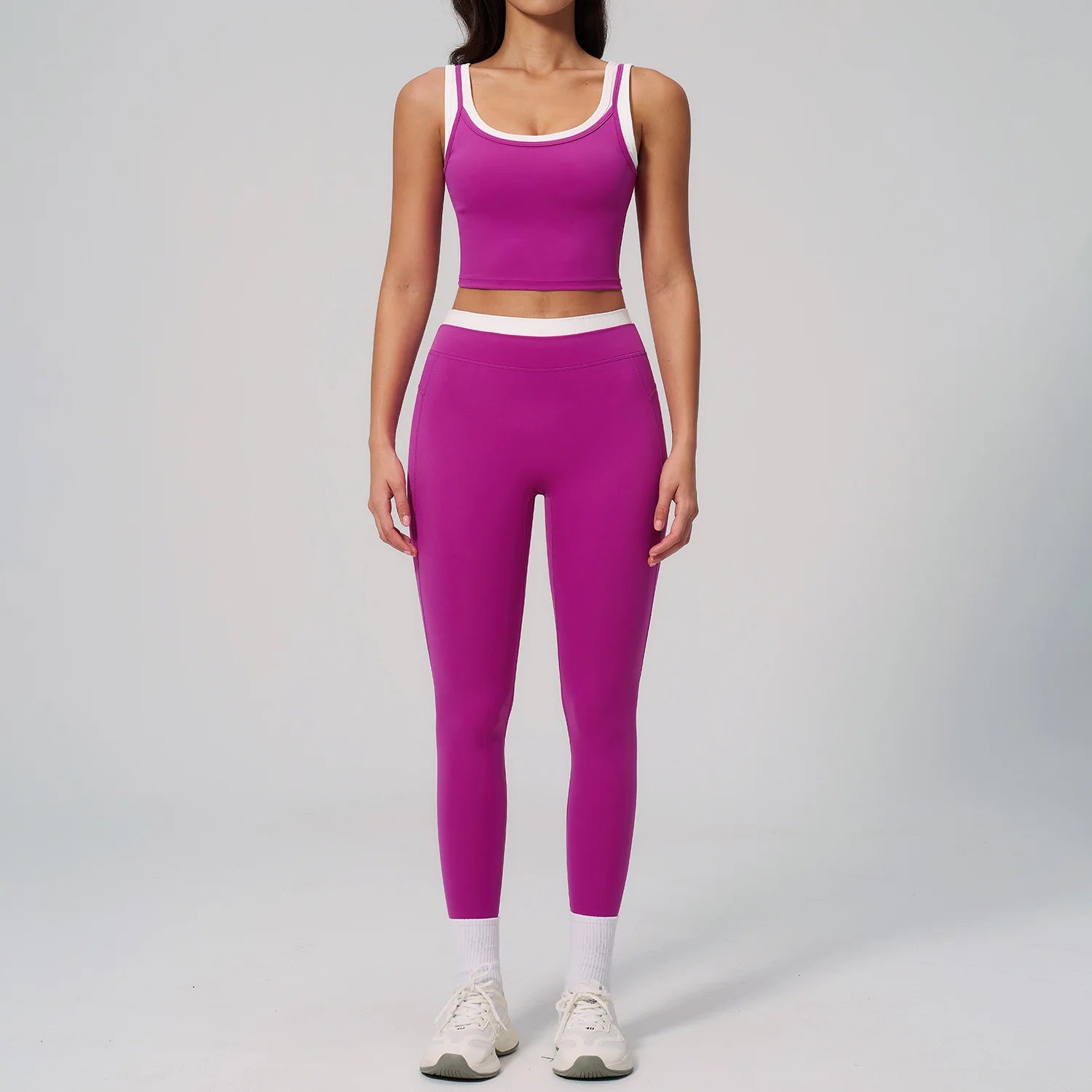 2PCS Yoga Set Women's Tracksuit Athletic Wear Pilates Fitness Clothes Gym Outfits Workout Sets Push Up Sports Bra Leggings Suit