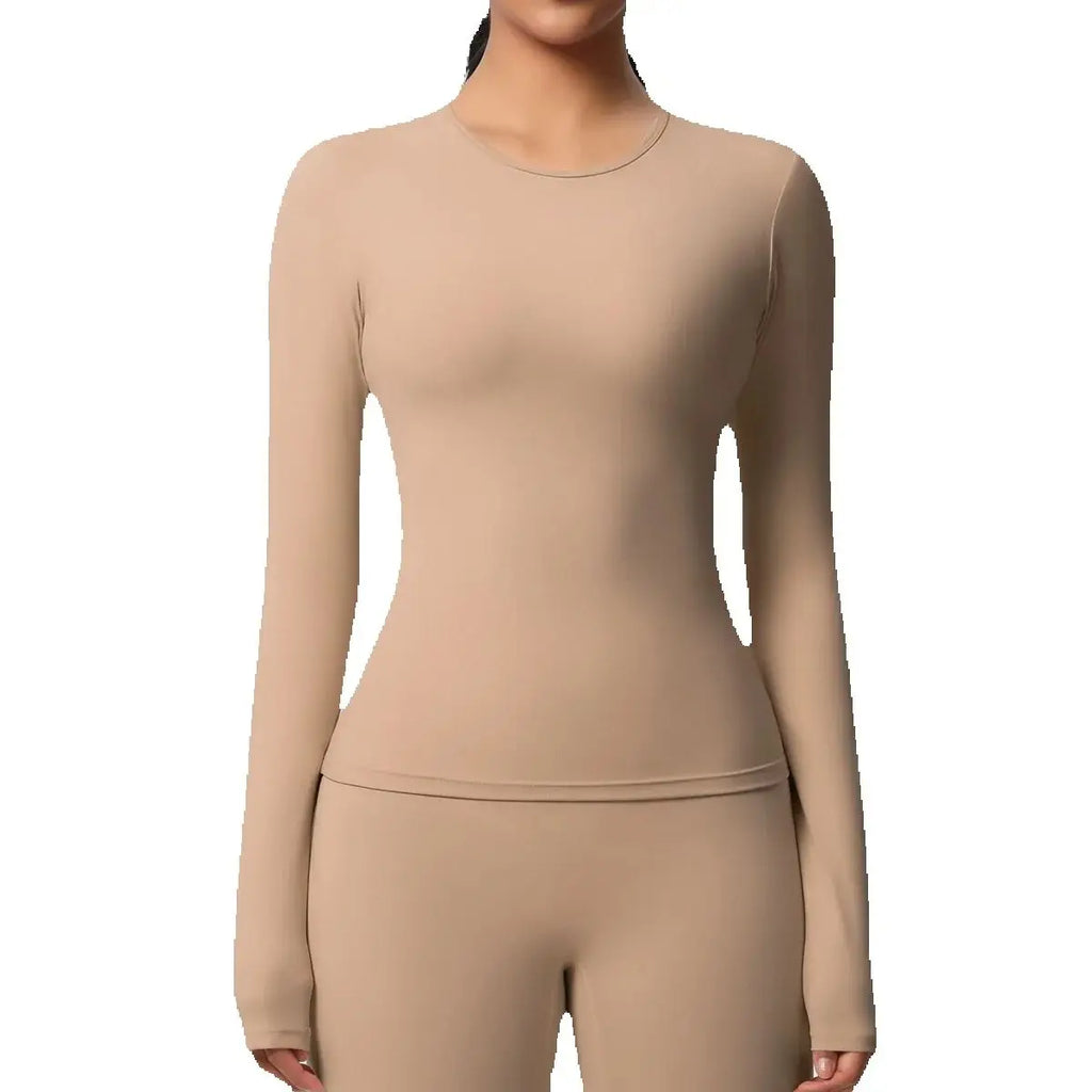 JUREN Yoga Shirts For Women Long Sleeve Fitness Running Push Up Gym Clothes Workout Dry Fit Breathable High Elastic Sports Top