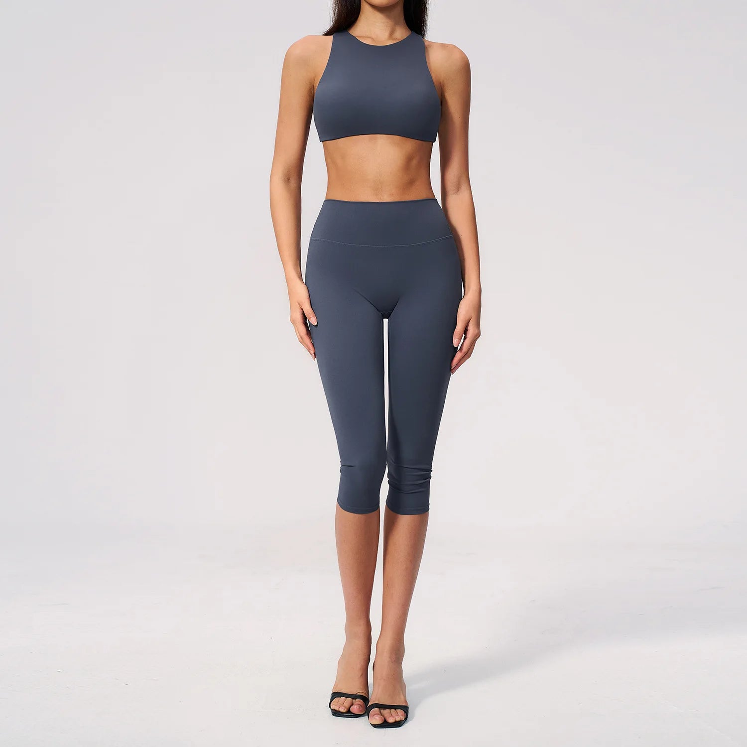 Yoga Capri Pants Set 2PCS Yoga Suit Sports Set Women Clothes Gym Set Women Tracksuit Running Workout Athletic Wear Yoga Clothing