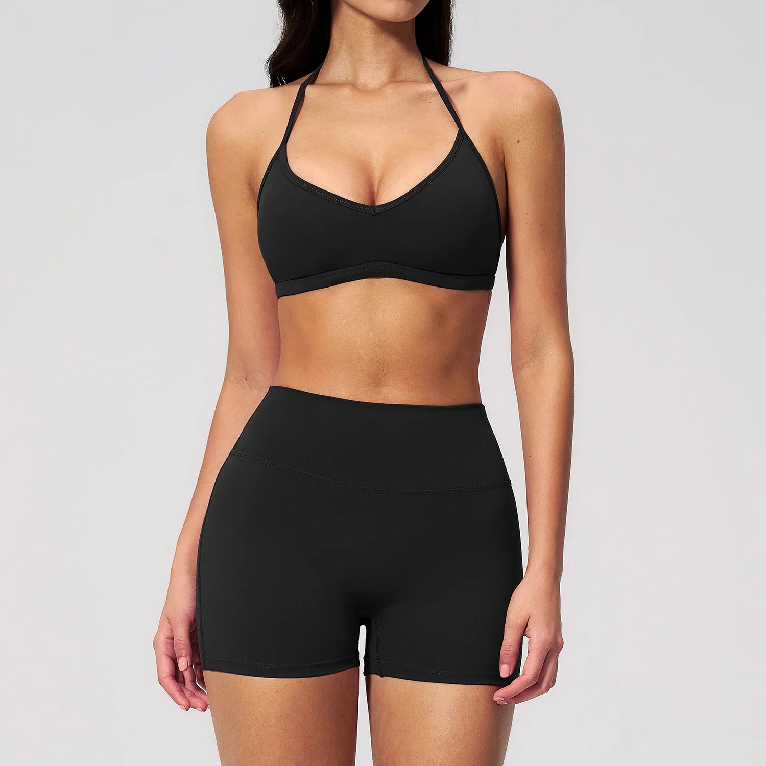 2PCS Yoga Suit Women's Tracksuit Fitness Suit Gym Clothes Sports Bra Impact Shorts Set Workout Set Gym Outfit Workout Sportswear