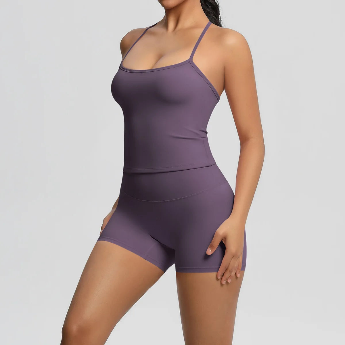 JUREN Yoga Sport Set Women Seamless Crop Top Bra Shorts Yoga Set Comfort Elastic Sportsuit Workout Outfit Fitness Gym Clothes