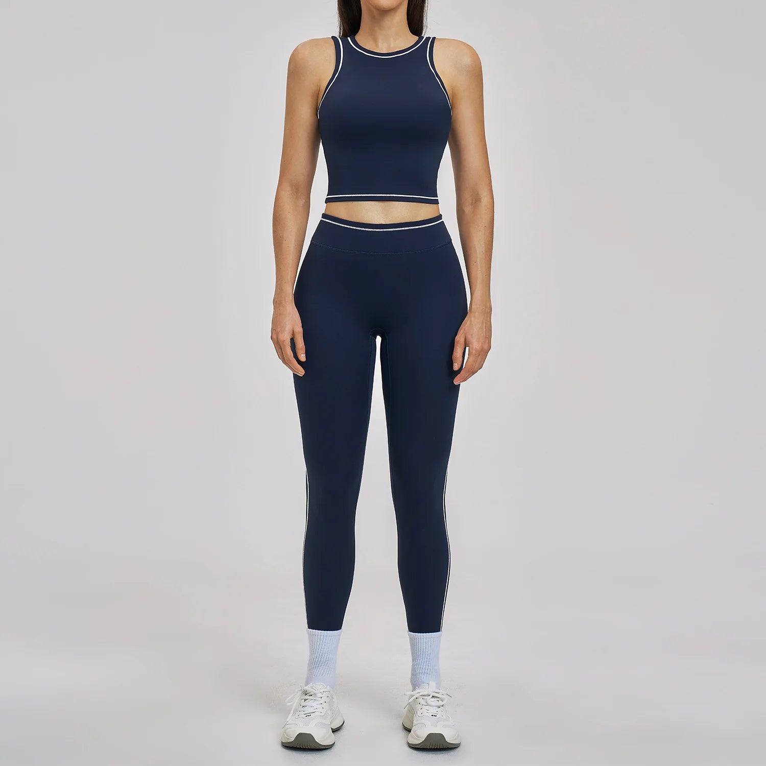 2PCS Yoga Set Women's Tracksuit Gym Outfits Fitness Set Woman Leggings Sports Bra Workout Long Sleeves Sportwear Woman Clothes