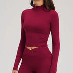 Yoga Long Sleeve Zipper Jacket Women Crop Tops T-shirts Solid Sports Top Running Shirts Sexy Quick Dry Fitness Gym Sport Wear