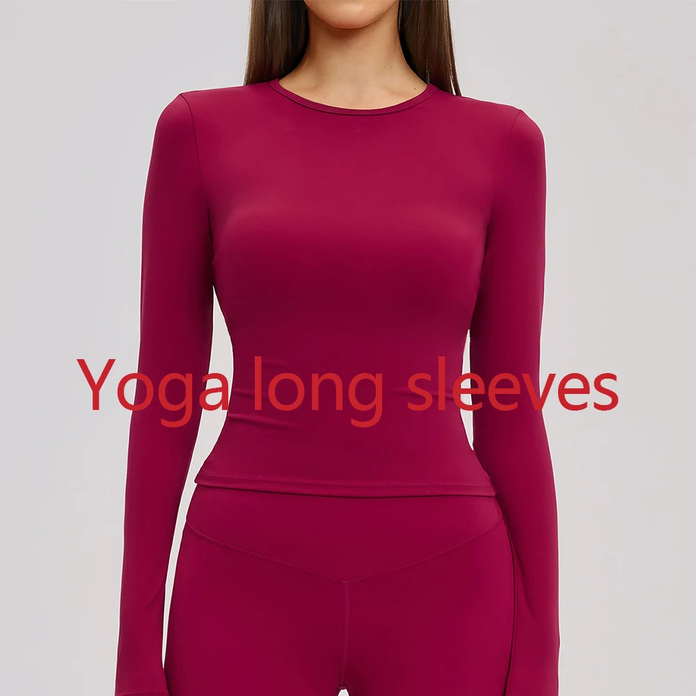 JUREN Sports Long Sleeve Shirt Quick Dry Yoga Clothes Gym Top Women Breathable Fitness Tops Yoga Shirt Women Workout Top Female