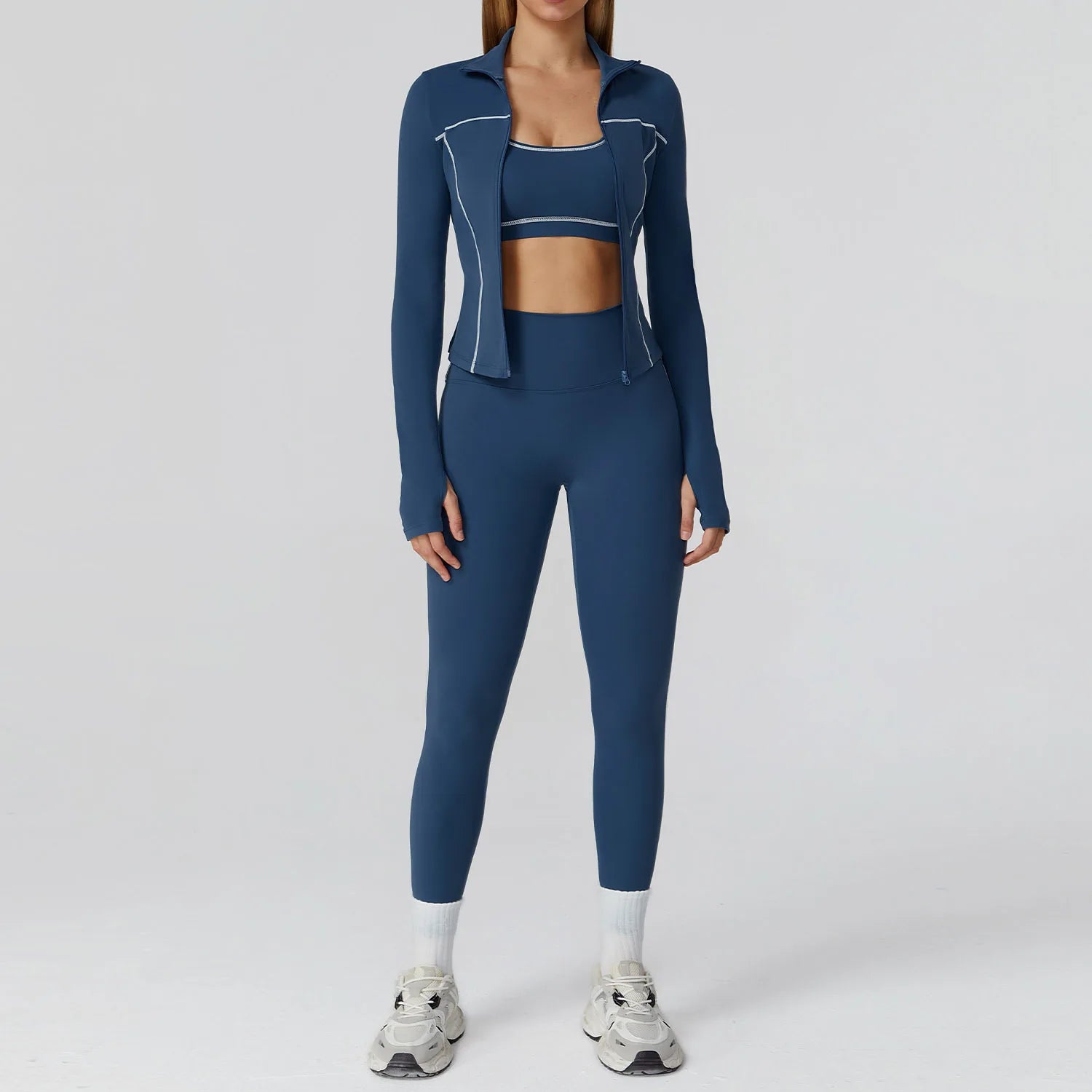 Women Clothes Sports Outfits Yoga Set 2/3PCS Fitness Tracksuit Gym Legging Workout Long Sleeved Female Bra Yoga Suit Sportswear