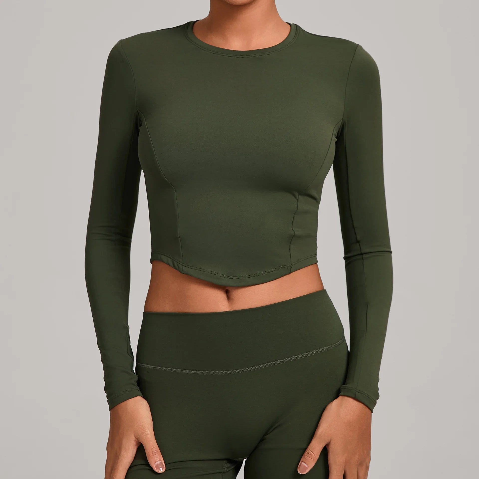 Yoga Long Sleeve Workout Top Gym Women T-shirts Outdoor Top Workout Long Sleeved Dry Fit Breathable High Elastic Sports Tops