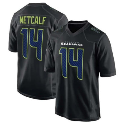 S.Seahawks #14 DK Metcalf Black Carbon Fashion Game Player Jersey Football Jerseys