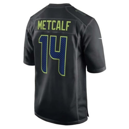 S.Seahawks #14 DK Metcalf Black Carbon Fashion Game Player Jersey Football Jerseys