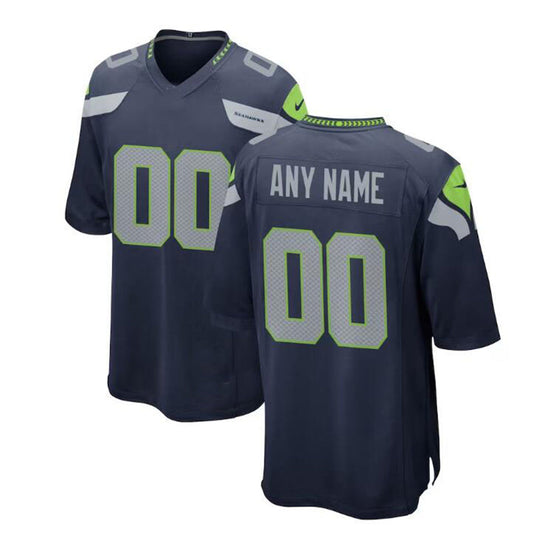 Custom S.Seahawks  College Navy Game Jersey American Jerseys Stitched Football Jerseys