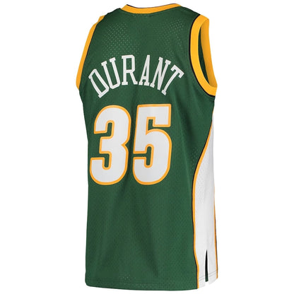 S.SuperSonics #35 Kevin Durant Mitchell & Ness Hardwood Classics Swingman Jersey - Green Stitched American Basketball Jersey