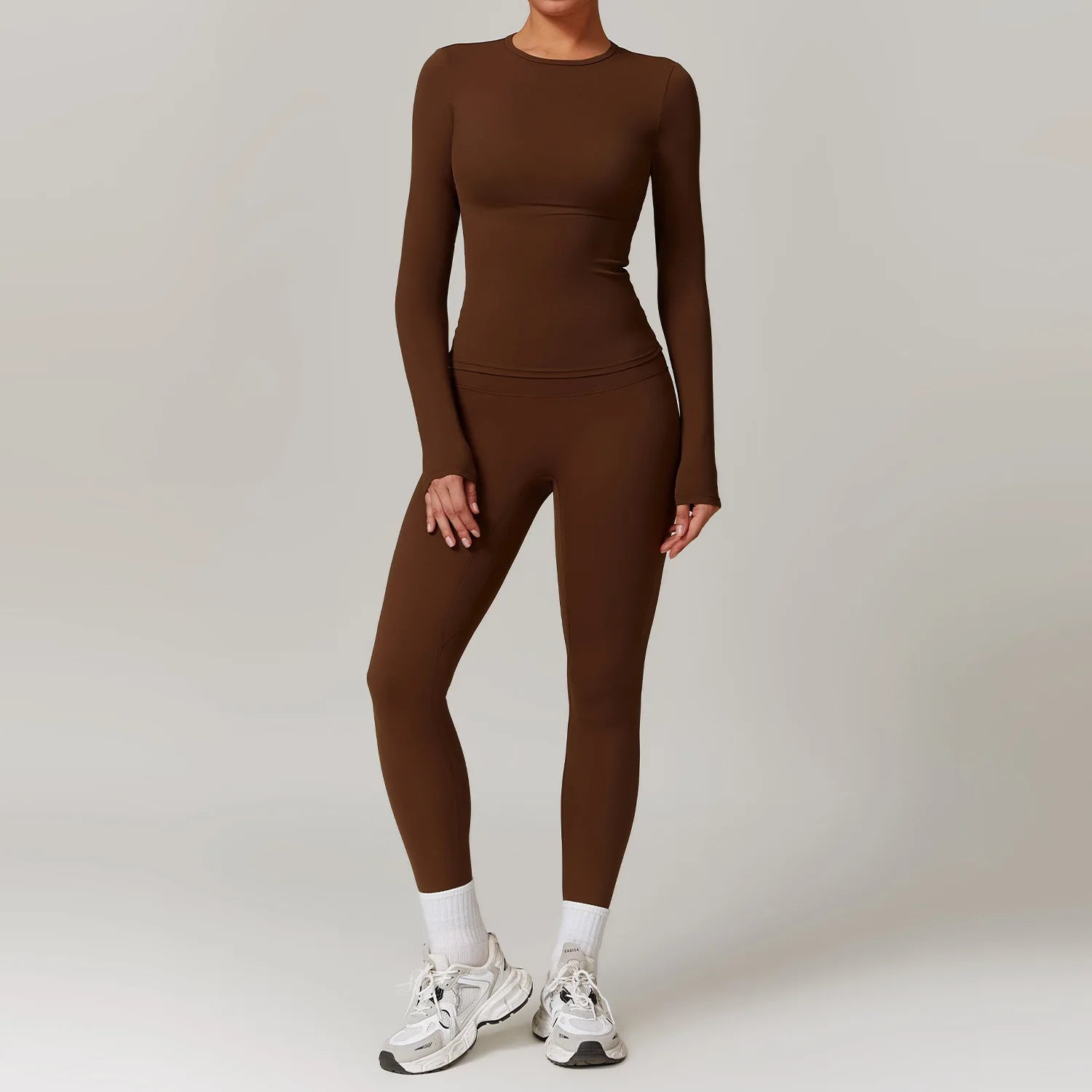2PCS Yoga Suit Women Sports Outfits Quick-Drying Gym Set Women Tracksuit Running Workout Long Sleeve Sports Shirt Yoga Clothing