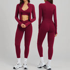 Yoga Set 3PCS Sportswear Women Long Sleeve Gym Clothes Yoga Suits Women's Fitness Set Sports Bra Gym Outfits Workout Leggings