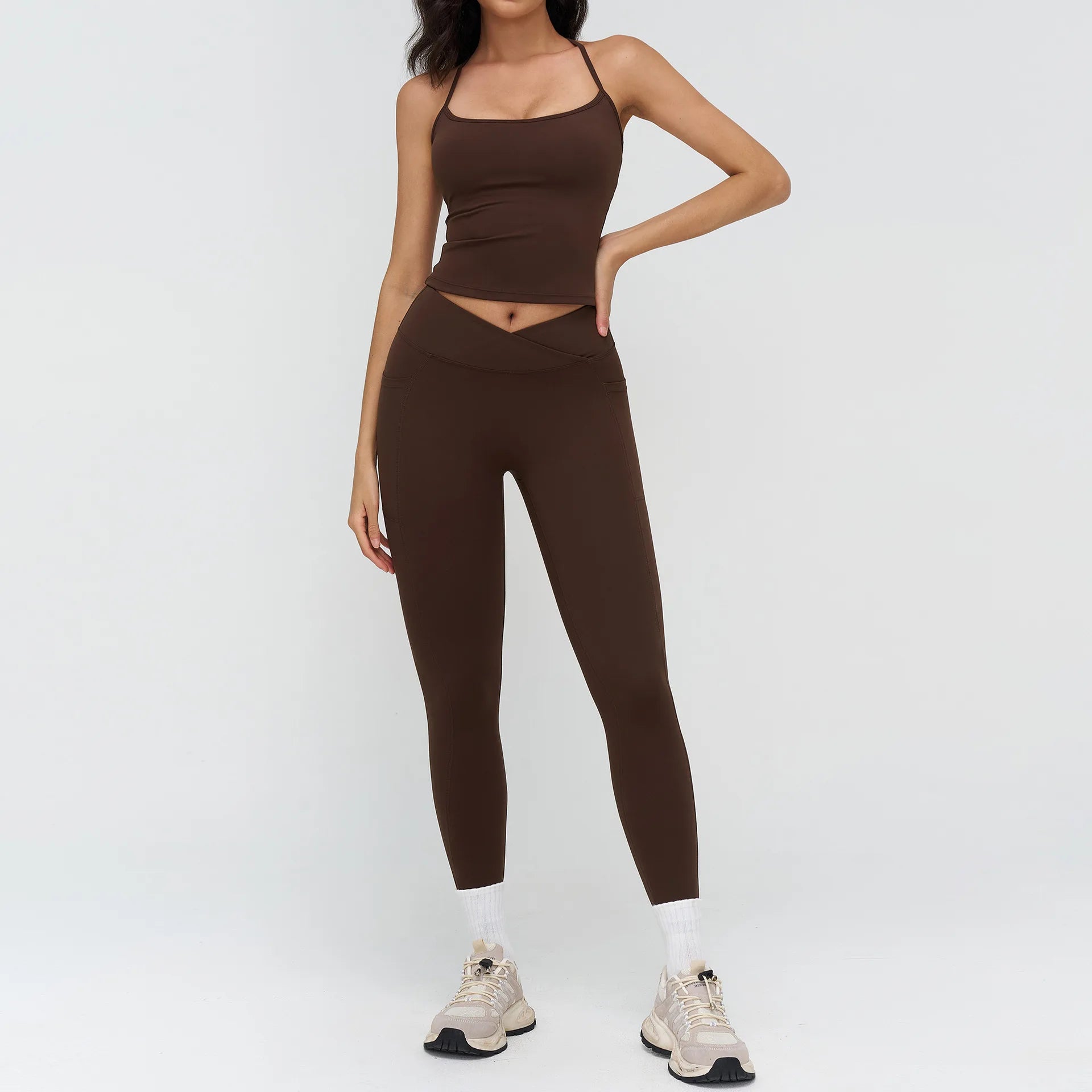 Gym Outfits 2PCS Yoga Clothes Women's Tracksuit Athletic Wear Pilates Fitness Suit Workout Sets Push Up Sports Bra Leggings Suit