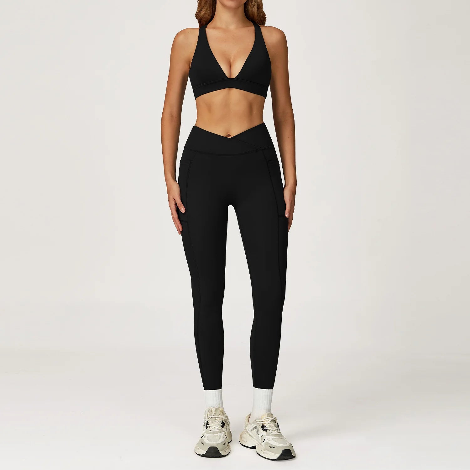 2PCS Yoga Set Gym Clothes Workout Sportswear Yoga Suits Women Tracksuits Fitness Outfits Sports Bra Gym Leggings Athletic Wear
