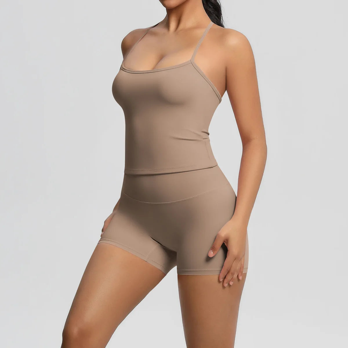 JUREN Yoga Sport Set Women Seamless Crop Top Bra Shorts Yoga Set Comfort Elastic Sportsuit Workout Outfit Fitness Gym Clothes