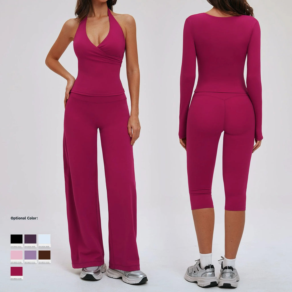 Yoga Outfits 2PCS Sports Suit Women Sportswear Quick-Drying Gym Set Women Tracksuit Running Workout Long Sleeve Yoga Clothing