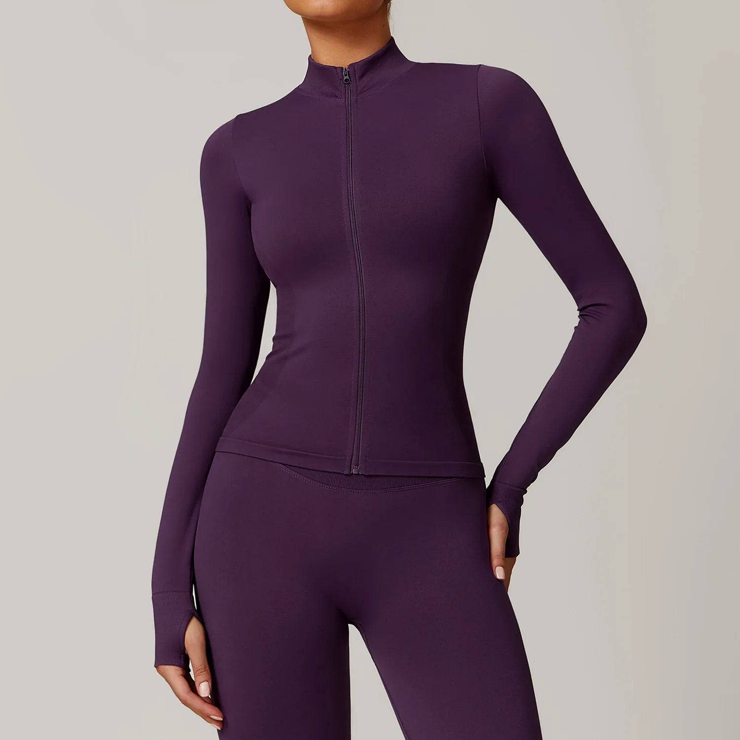 Zipper Long Sleeve Women Jacket Crop Tops Yoga T-shirts Solid Sports Top Running Shirts Sexy Quick Dry Fitness Gym Sport Wear