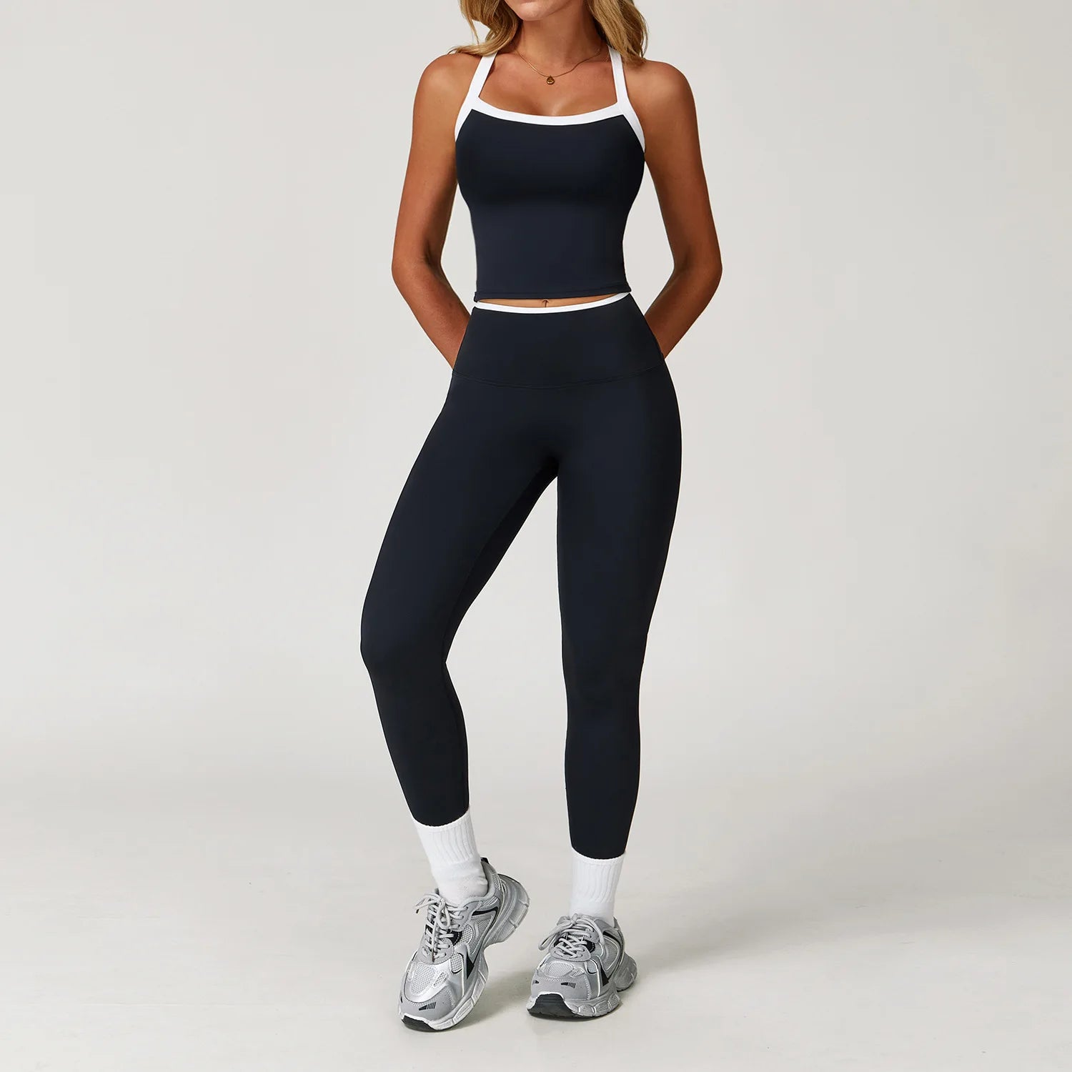 2 Pieces Yoga Set Women Workout Outfits Fitness Clothes Sportswear Gym Tracksuit High Waist Leggings Sports Bra Athletic Wear