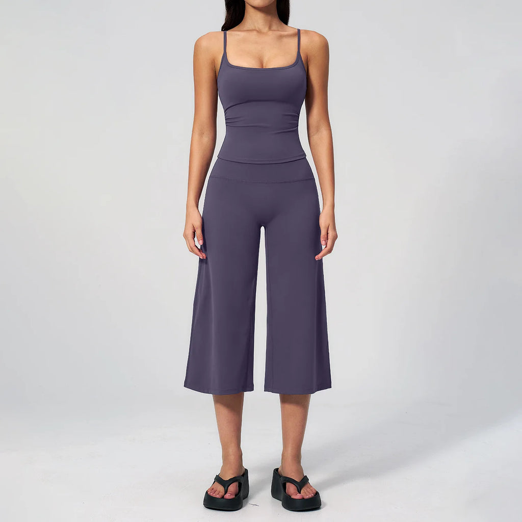 Sports Set Capri Pants Gym Clothes Women's Tracksuit Yoga Suit For Fitness Athletic Wear Short Underwear Training Workout Outfit