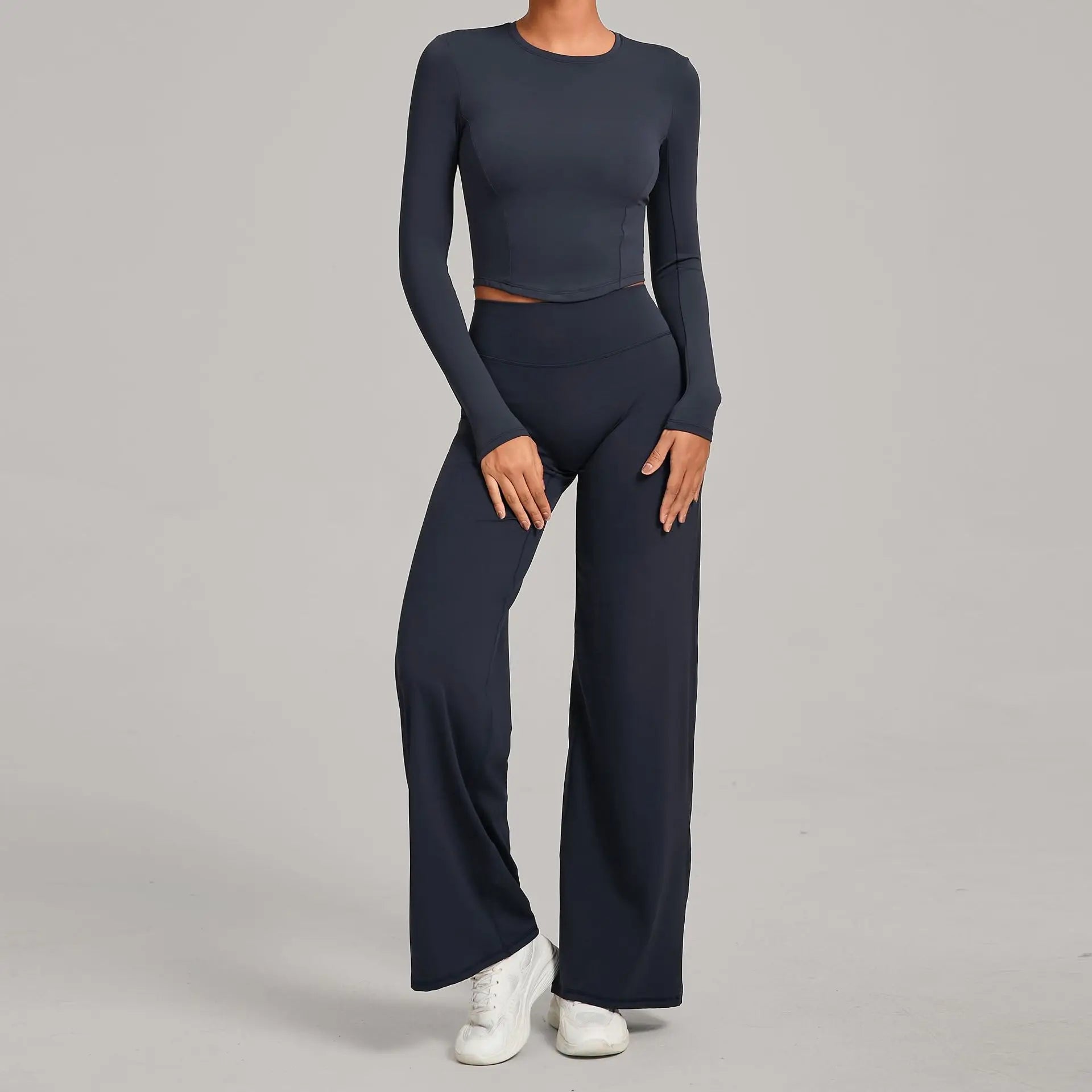 Gym Outfits 2PCS Yoga Suit Sports Set Women Sportswear Quick-Drying Women Tracksuit Running Workout Long Sleeve Yoga Clothing