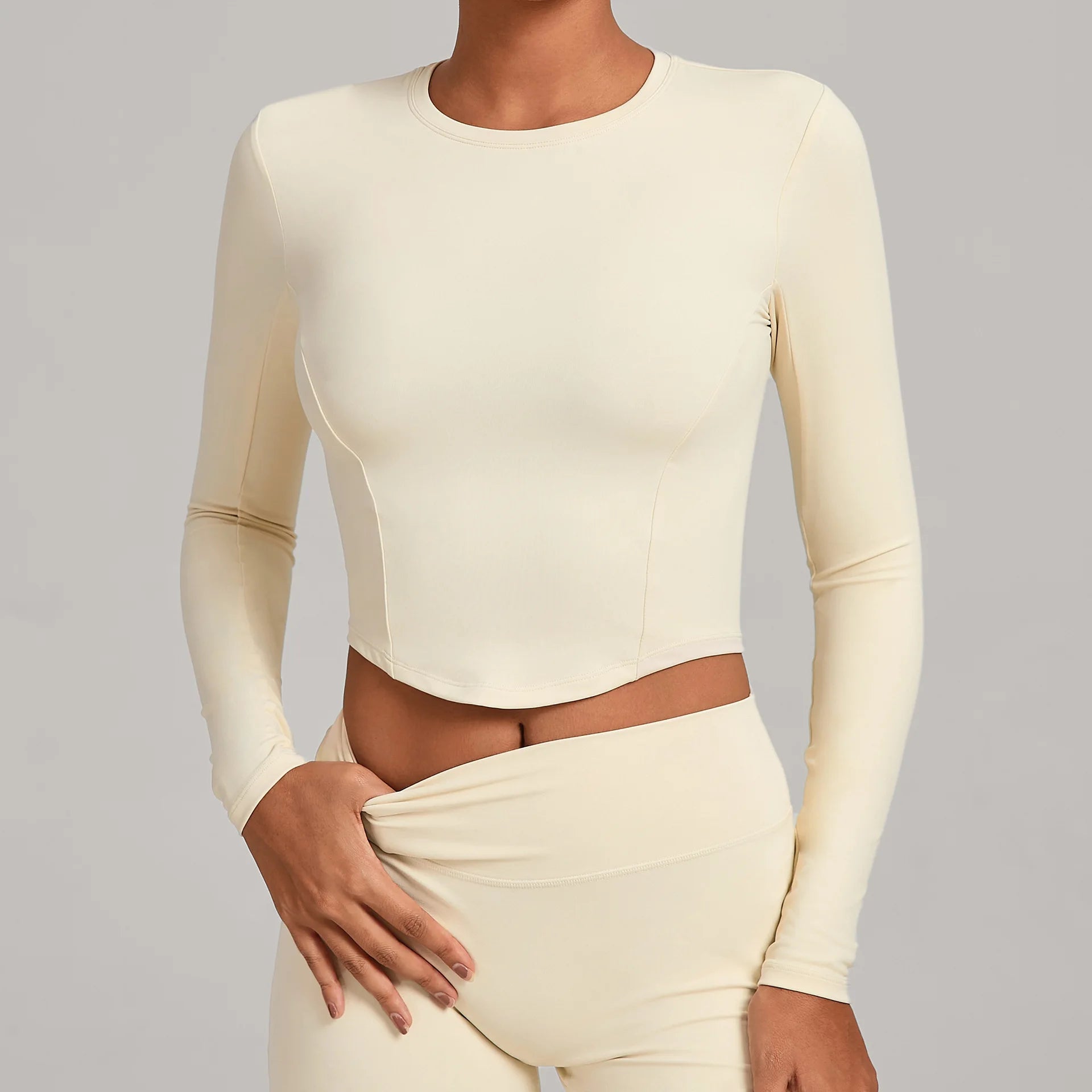 Yoga Long Sleeve Workout Top Gym Women T-shirts Outdoor Top Workout Long Sleeved Dry Fit Breathable High Elastic Sports Tops