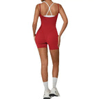 Short Sports Jumpsuit Sleeveless Gym Set Women Tracksuit Yoga Clothes Rompers Workout One-piece Suit Female Outdoor Bodysuits