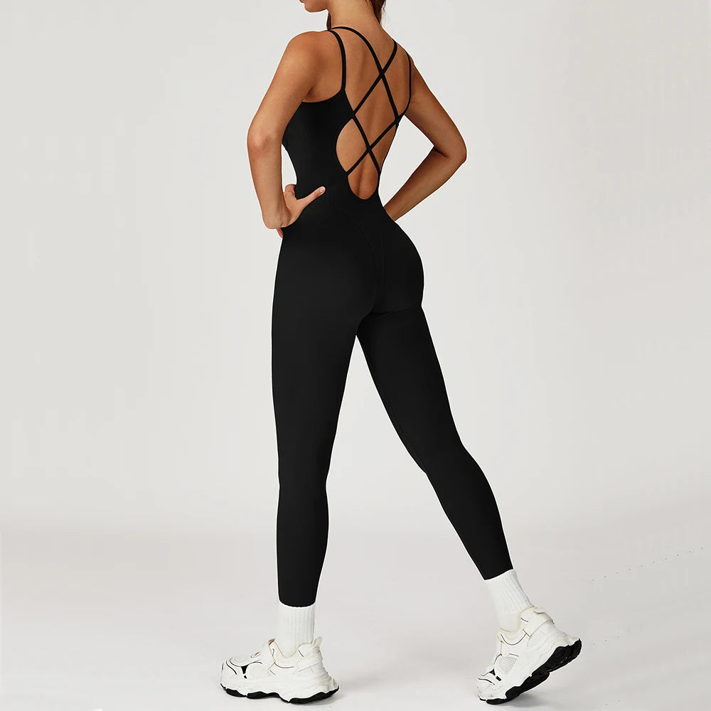 Gym Set Women Tracksuit Yoga Suit Sportswear Women Sports Jumpsuit Fitness Rompers Stretch Female Push Up Workout Suit Bodysuits