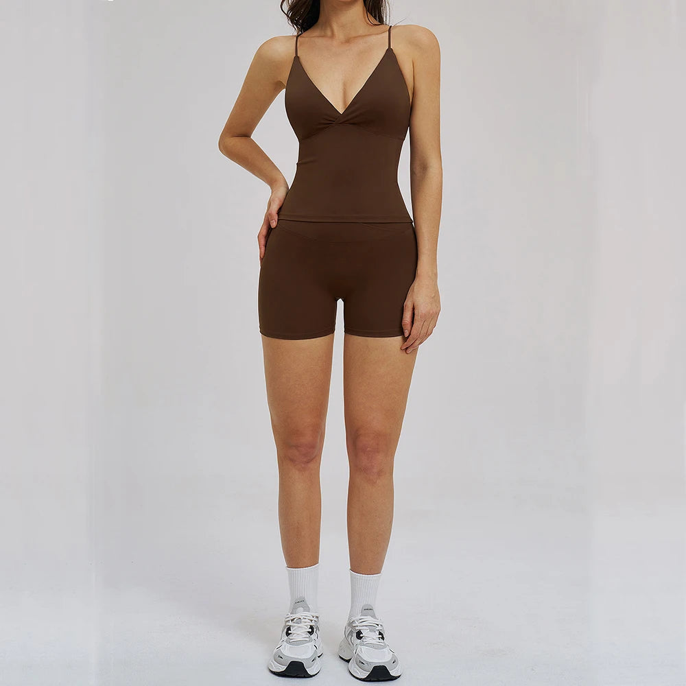 2 Pieces Yoga Suit for Women Tracksuit Fitness Outfits Gym Clothes Sports Bra Matching Summer Shorts Workout Sets Gym Set Outfit