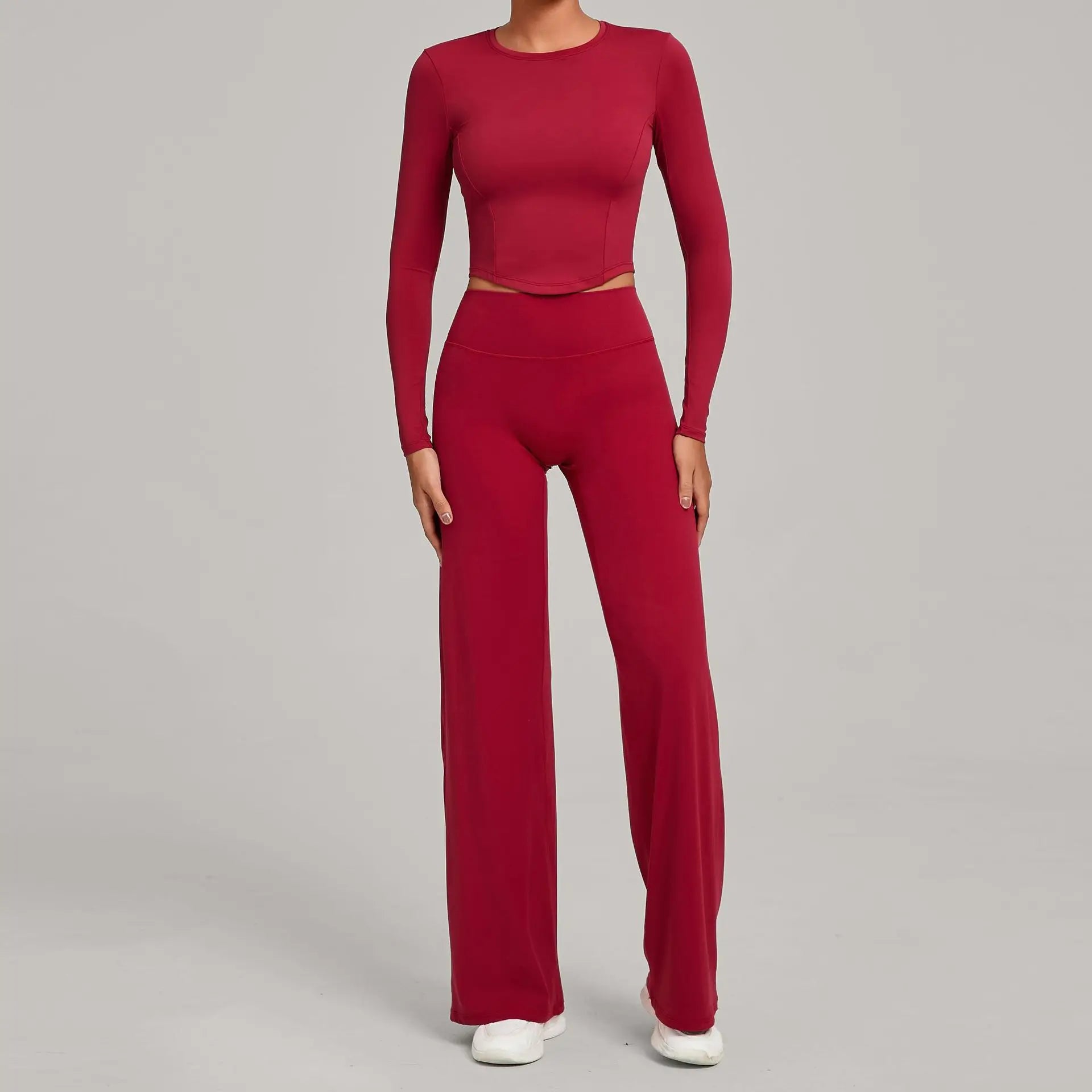 Gym Outfits 2PCS Yoga Suit Sports Set Women Sportswear Quick-Drying Women Tracksuit Running Workout Long Sleeve Yoga Clothing