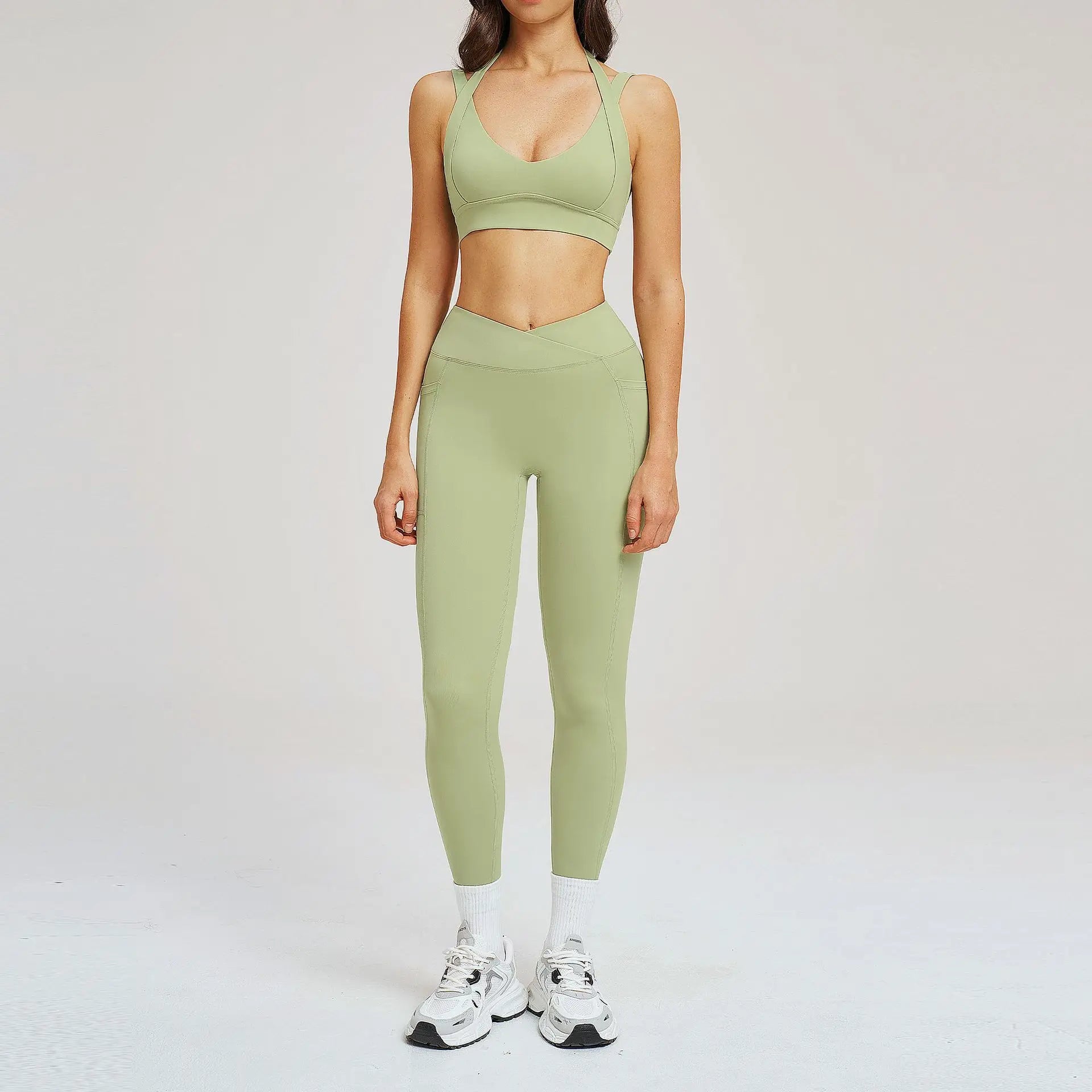 Yoga Clothes 2 Piece Women's Tracksuit Athletic Wear Fitness Suit Gym Outfits Workout Push Up Clothes Sports Bra Leggings Suit