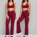 Yoga Set 2PCS Women Clothes Workout Suit Fitness Outfits Sportswear Gym Tracksuit High Waist Leggings Sports Bra Athletic Wear