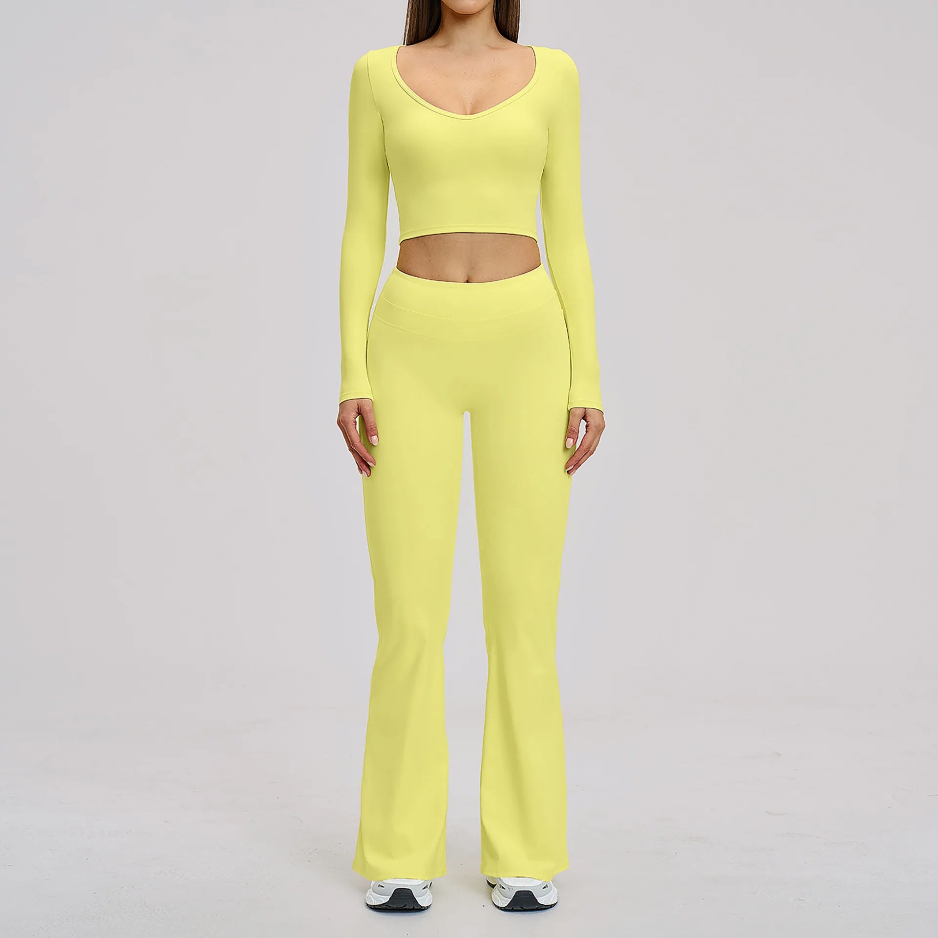 Yoga Set Women's Tracksuit Sportswear Workout Clothes Athletic Wear Sports Outfits Gym Legging Fitness Bra Long Sleeve Yoga Suit