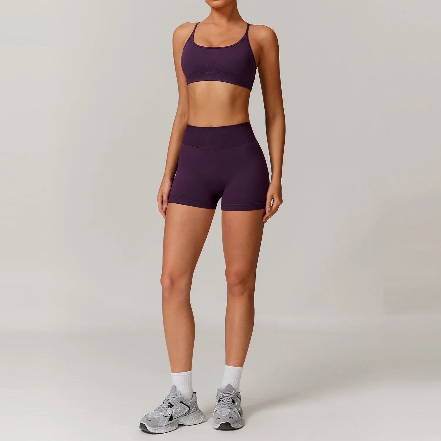 Seamless 2 Pieces Yoga Suit for Women Tracksuit Fitness Athletic Wear Gym Clothes Sports Bra Shorts Workout Sets Gym Set Outfits